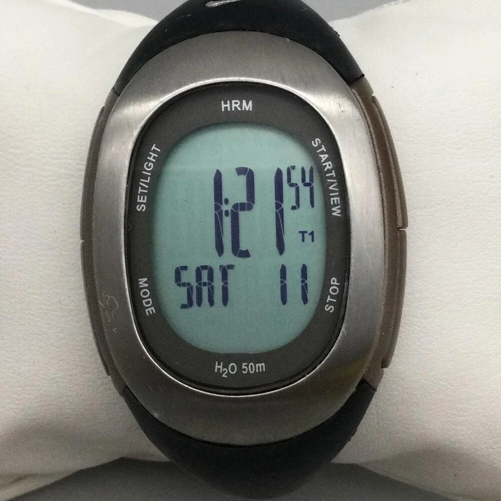 Nike Women Watch 34mm Green Digital Silver Black Polyurethane SM0032 New Battery